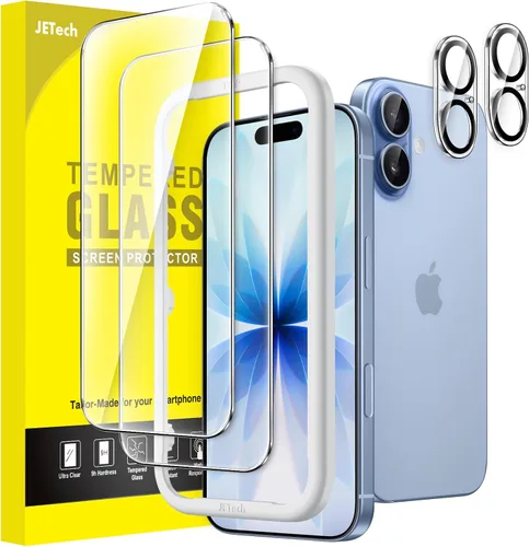 Vista 28 de JETech Protector de pantalla para iPhone 11 de 6.1 pulgadas con protector de lente de cámara, película de vidrio templado, paquete de 2