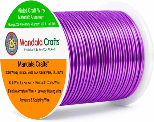 Vista 260 de Mandala Crafts - Alambre de aluminio anodizado de calibre 22 para hacer joyas - 137.2 m de alambre flexible surtido y coloreado - Doble para bonsái
