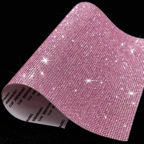 Vista 13 de Hojas de Rhinestone Brillante (Bling), Calcomanías de Rhinestone con Purpurina Autoadhesivas para Manualidades DIY, Hoja de Gemas para Decoración