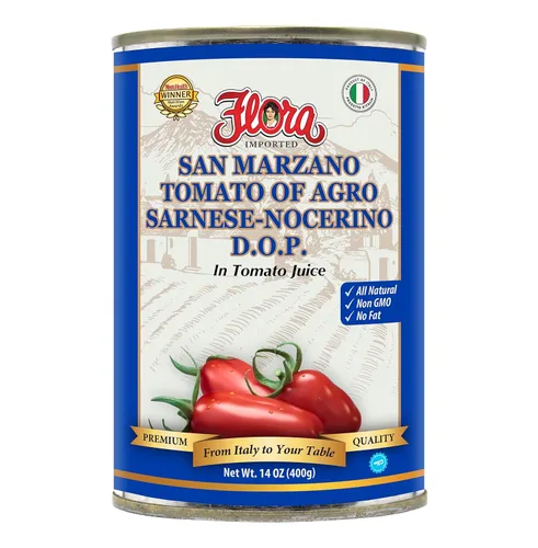 Vista 10 de Flora Foods Tomatoes San Marzano DOP 28 oz (793 g) Ganador 100% de calidad italiana Importado, sin grasa, sin gluten, sin colesterol