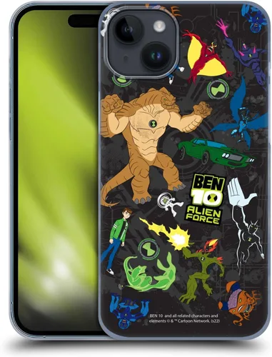 Vista 9 de Head Case Designs Officially Licensed Ben 10: Alien Force Ben's Jacket Graphics Hard Back Case Compatible with Apple iPhone 15 Plus