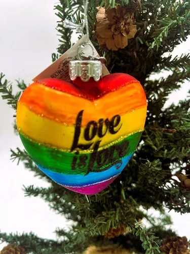 Vista 4 de Noble Gems™ Pride - Adorno de cristal de arco iris, Navidad