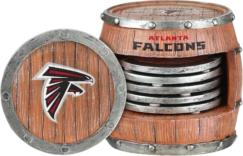 Vista 13 de FOCO NFL Team Logo 5-Pack Barrel Beverage Drink Coaster Set