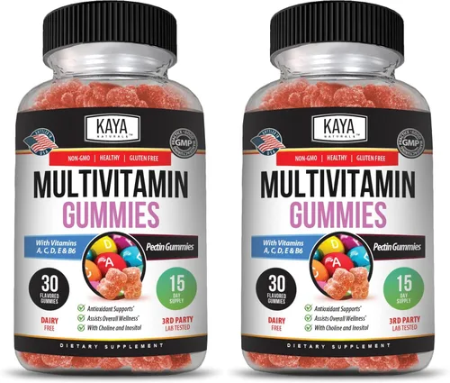 Vista 11 de Kaya Naturals Gomitas multivitamínicas para adultos, biotina, vitamina A, B-12, C y E, incluyendo zinc, ácido fólico, sabor a fresa - Multivitaminas