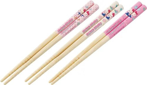 Vista 2 de Skater ANT2T-A Sanrio Hello Kitty Mashugumi Bamboo Chopsticks 16.5cm Set of 3 Pairs