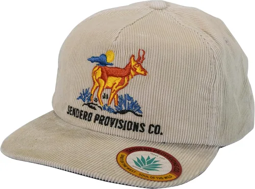 Vista 5 de Sombrero Snapback con logotipo bordado de pana Pronghorn Tan, Beige Bronceado