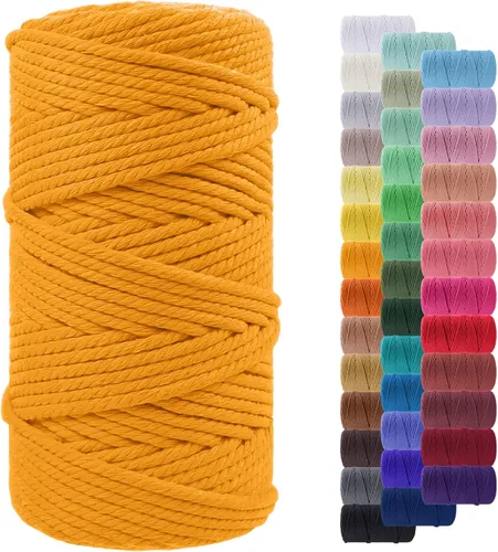 Vista 108 de Cordón de macramé de 0.079 pulgadas, cuerda de algodón natural de 109 yardas, hilo de cuerda de macramé para manualidades, ganchos de pared
