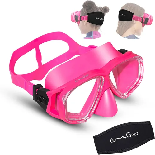 Vista 10 de OMGear - Gafas de natación con cubierta para la nariz, máscara de buceo y esnórquel, máscara para niños y adultos, máscara de esnórquel para buceo
