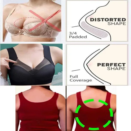 Vista 3 de Zen Chic - Sujetador moderno con copa profunda que oculta la espalda, cobertura de espalda completa, brasier inalámbrico push up para mujer