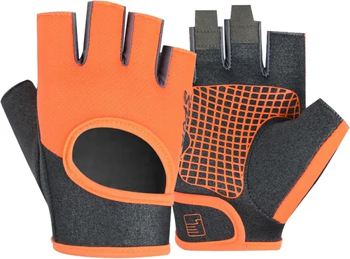 Vista 4 de Guantes de entrenamiento para hombres, antideslizantes, duraderos, ligeros, con protección de la palma, guantes gruesos sin dedos transpirables