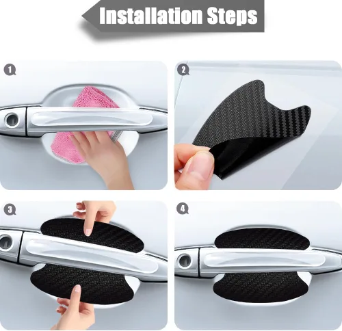 Vista 6 de Pincuttee Protector de manija de puerta de automóvil, películas protectoras para manija de puerta de automóvil, cubierta universal para manija