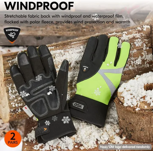Vista 5 de Vgo 3M C100 - Guantes de trabajo de invierno de cuero sintético forrados (SL8777FW)