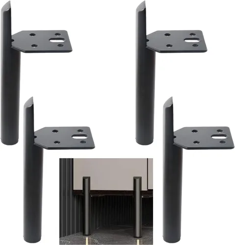 Vista 7 de Patas de muebles de 2 pulgadas, patas negras para mesa de café, patas de muebles de metal de mediados de siglo para sofá, gabinete, otomana, juego