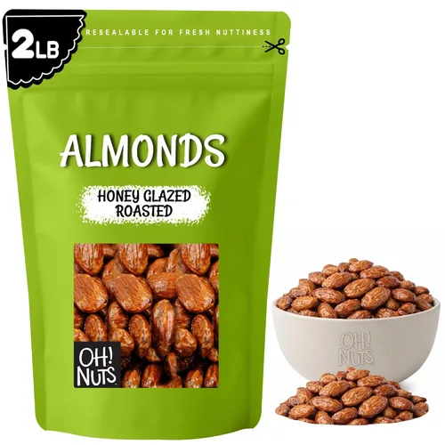 Vista 11 de Oh! Nuts Almendras tostadas en seco saladas - 1 libra - Almendras recién tostadas y saladas al horno - Envasadas en bolsa con cierre de cremallera