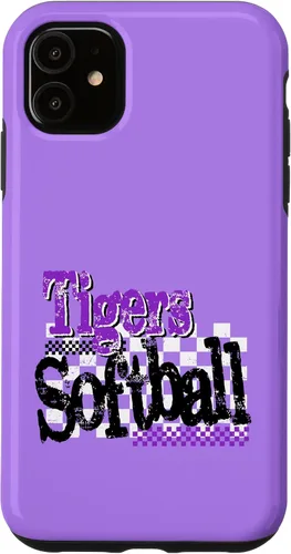 Vista 8 de Tigers Softball Mom Purple Tiger Pride Game Day School Case for iPhone 17
