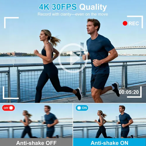 Vista 3 de Cámara digital 4K de 56 MP para fotografía, viajes y regalo Negro