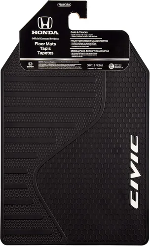 Vista 2 de Plasticolor 008825ZX4 Compatible con Honda Civic 4 piezas delanteras y traseras Logo'd Alfombrillas