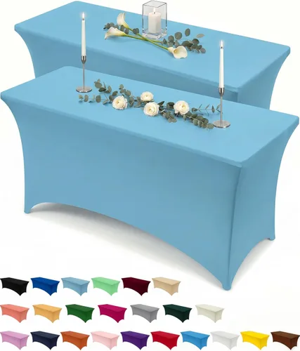 Vista 17 de Utopia Kitchen Mantel rectangular de spándex de 4 pies [1 unidad, negro] 200 GSM elástico, ajustado, lavable y resistente a las arrugas, cubierta