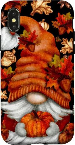 Vista 5 de iPhone 13 Lindo gnomo de Acción de Gracias calabaza otoño árbol otoño hojas caso