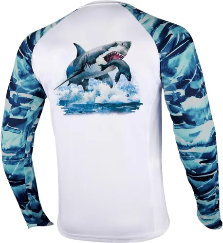 Vista 37 de Palmyth - Camiseta de pesca para hombre, con manga larga, protección solar ultravioleta FPU 50+, con bolsillo