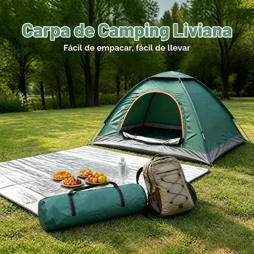 Vista 6 de Tienda de campaña para camping - Tienda de campaña ligera para mochileros con mosca de lluvia, impermeable y resistente al viento, fácil