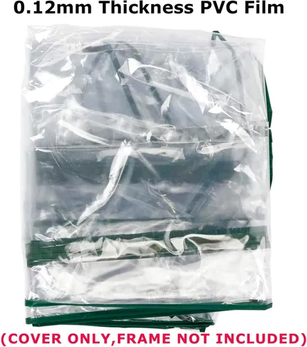 Vista 3 de Purlyu Cubierta de repuesto para invernadero de paso con puerta enrollable con cremallera, 56 x 56 x 76 pulgadas, cubierta de invernadero de PVC