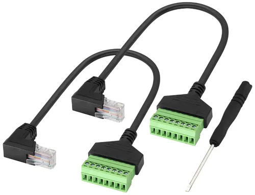 Vista 11 de Adaptador de terminal de tornillo RJ45 macho a 8 pines RJ45/8P 8C, extensor de cable Ethernet Cat5 a 8 pines, terminal de tornillo sin soldadura