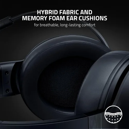 Vista 5 de Auriculares Razer Kraken V3 X con cable USB para juegos: Construcción ligera - Controladores Triforce de 40 mm - Micrófono cardioide HyperClear