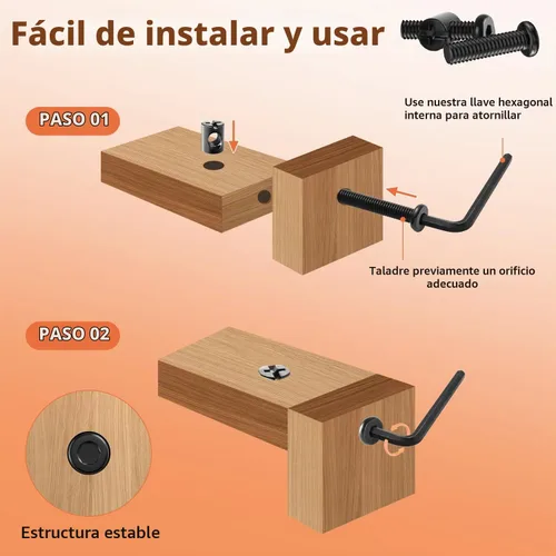 Vista 4 de Kit de repuesto de herrajes para cuna de 53 piezas, conjunto de pernos y tuercas de barril para armazón de cama de bebé para Delta/Graco, tornillos