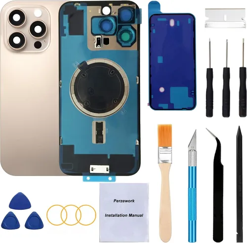 Vista 42 de Reemplazo de cristal trasero OEM para iPhone Xs de 5.8 pulgadas con kit de herramientas de reparación y adhesivo preinstalado (Oro)