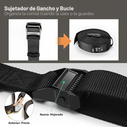 Vista 4 de PACEARTH Anillos olímpicos de madera para gimnasia de 1500/1000 libras con hebilla de leva ajustable de 14.76 pies/9 pies de largo, correas