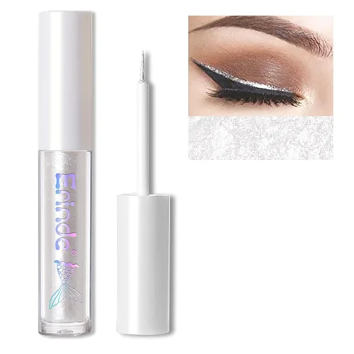 Vista 13 de Erinde Maquillaje delineador de ojos con purpurina líquida, delineador de ojos metálico brillante, resistente al agua, brillo debajo de la sombra