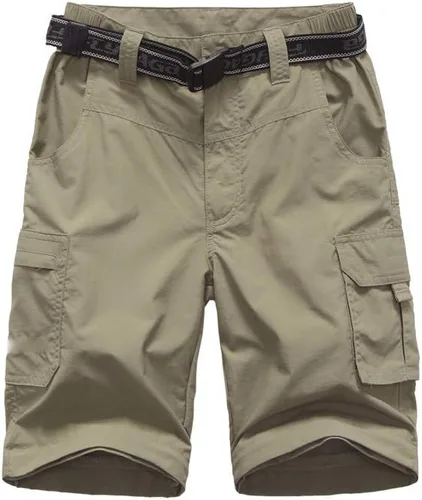 Vista 3 de Pantalones de senderismo convertibles para niños, ligeros, de secado rápido, con cremallera, para niños, jóvenes, exteriores, UPF 50+, pantalones