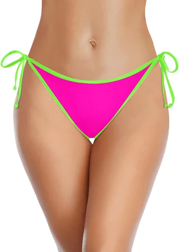 Vista 13 de Traje de baño de cintura baja con cobertura moderada para mujer Azul (Leaves)