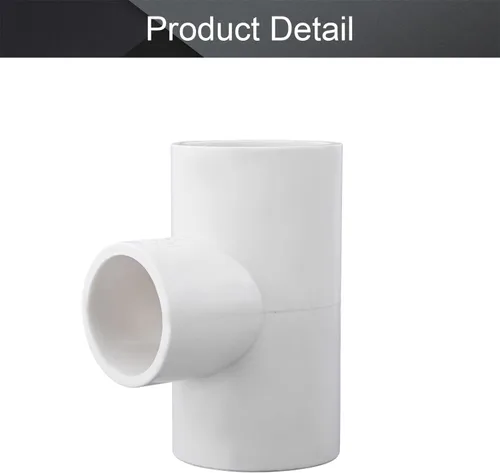 Vista 4 de Reductor Tee PVC Pipe Fitting T-Shaped Connector 1 x 1 x 3/4-Inch ID Slip Fix Hold Corresponding Pipe White 1pcs