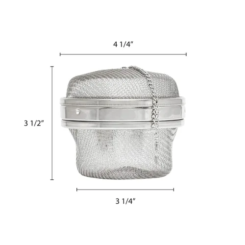 Vista 2 de Thunder Group , Bola de té de malla de 4-3/8 pulgadas, colador de té de acero inoxidable, filtro de té, infusor de té