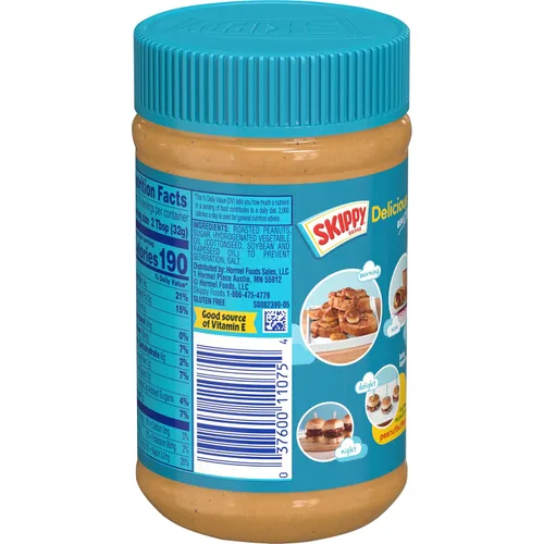 Vista 6 de SKIPPY Creamy - Mantequilla de maní cremosa, 16.3 onzas (paquete de 8 unidades)