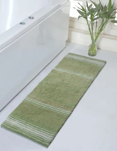 Vista 57 de Home Weavers Gradation Collection - Alfombra de baño 100% algodón, suave y absorbente, antideslizante, lavable a máquina, rectangular, 17 x 24 Beige