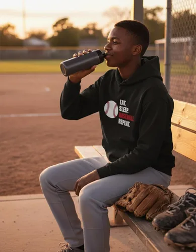 Vista 3 de Tstars Sudadera con capucha Eat Sleep Baseball Repeat para hombre, regalo para fanáticos, entrenadores, jugadores, ropa para el día del juego