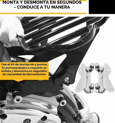 Vista 6 de Kit de hardware de acoplamiento de 4 puntos para Harley Touring Chrome Cromo