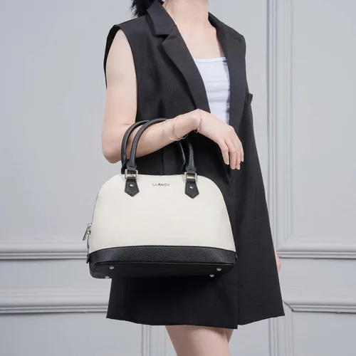 Vista 2 de Bolso con asa para mujer Classic Dome Satchel, Blanco