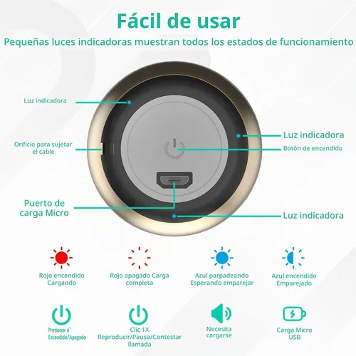 Vista 3 de Paquete de 2 mini altavoces portátiles, altavoces pequeños Bluetooth, micro altavoz inalámbrico para teléfono/PC/tableta, batería recargable