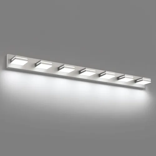 Vista 19 de SineRise - Moderna lámpara LED para tocador de baño (2 luces, 39.4 cm, regulable), iluminación de pared de baño moderna de acrílico cepillado sobre