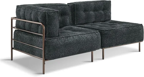 Vista 20 de MCombo Sofá modular con cojín extraíble, sofá tapizado para sala de estar, apartamento, oficina (azul, asiento medio)