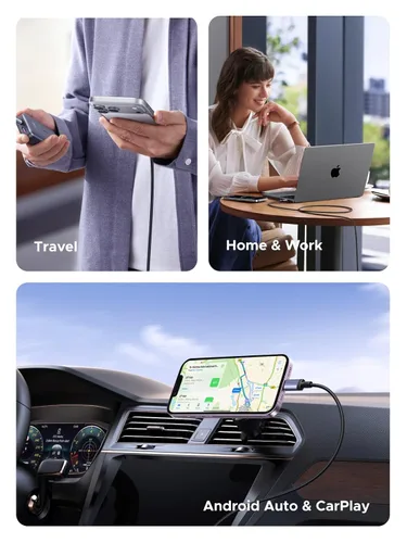 Vista 7 de UGREEN Paquete de 3 cables USB C de 240 W, carga rápida para portátiles