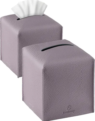 Vista 22 de Funda para Caja de Pañuelos, Jeethemy Porta Caja de Pañuelos Cuadrada de Cuero PU, Moderno Estuche de Pañuelos Organizador Dispensador de Papel