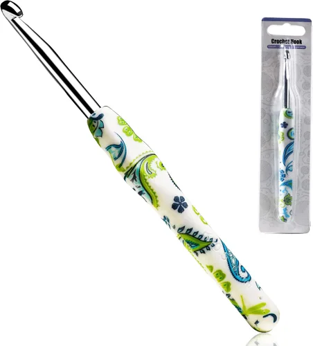 Vista 16 de 2.25mm Gancho de Ganchillo Looen, Mango Ergonómico para Manos Artríticas, Agujas de Tejer de Goma Suave Extra Largas para Principiantes de Crochet