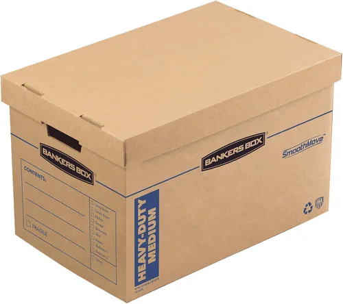 Vista 2 de Bankers Box Kit de cocina caja de mudanza, 1 paquete, divisores y cojines, asas reforzadas, montaje sin cinta, caja con tapa, 15 x 12 x 10 pulgadas