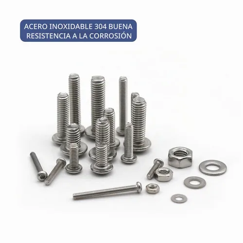 Vista 3 de Kit surtido de 1200 tuercas y pernos, tornillos métricos M2 M3 M4 M5, tornillos de máquina de acero inoxidable 304 con cabeza hexagonal y tuercas