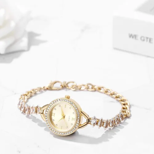 Vista 2 de Avaner Relojes de pulsera para mujer reloj de cuarzo analógico elegante con diamantes de imitación y correa delgada para mujer